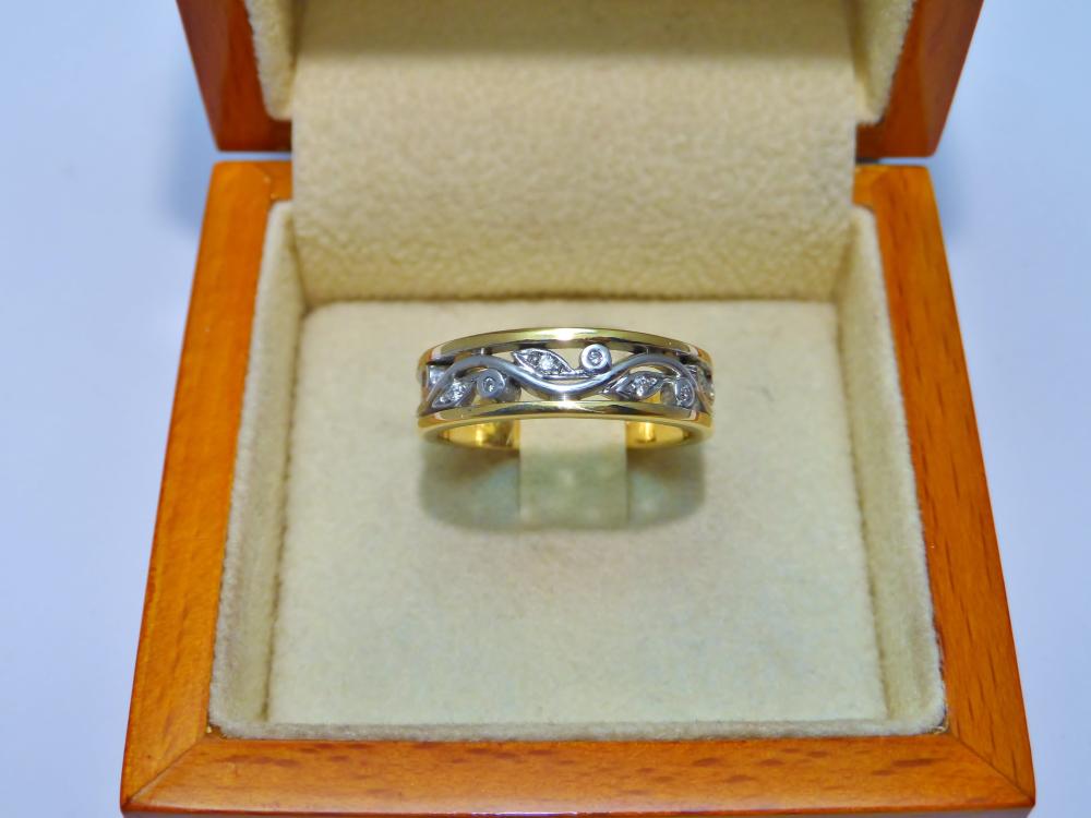 anneau-engagement-or-blanc&jaune-diamants-fait-main